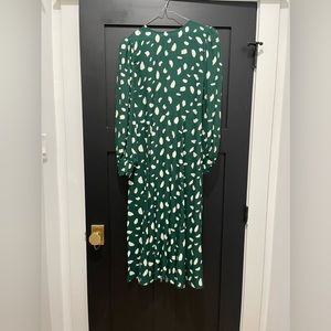 Reformation Creed Print Long Sleeve midi dress